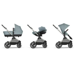 Poussette eos lux 2-en-1 stormy blue châssis taupe