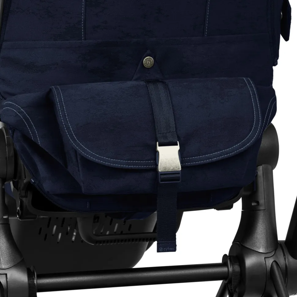 Poussette e-priam 2 rebellious luxury denim blue châssis matt black