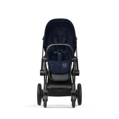 Poussette e-priam 2 rebellious luxury denim blue châssis matt black