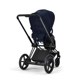 Poussette e-priam 2 rebellious luxury denim blue châssis matt black