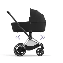 Poussette e-priam 2 sepia black châssis chrome black