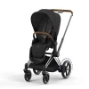 Poussette e-priam 2 sepia black châssis chrome brown