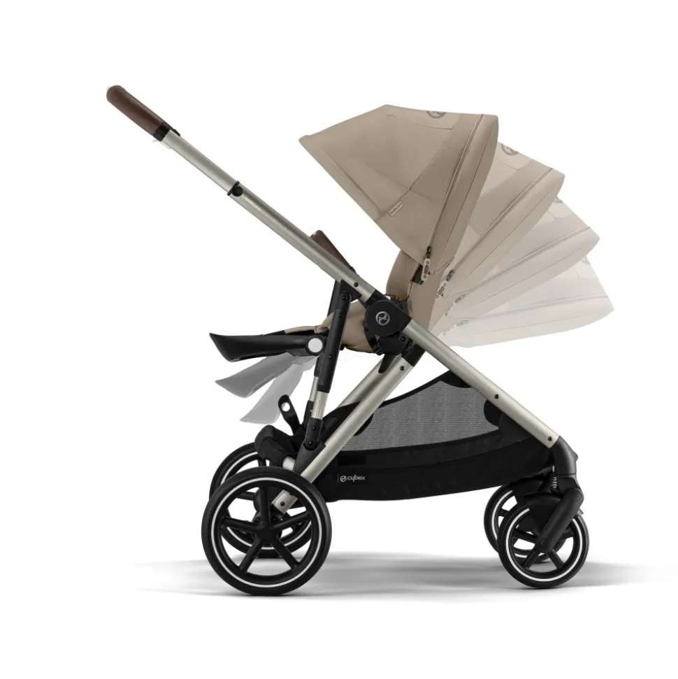 Poussette gazelle s almond beige châssis taupe