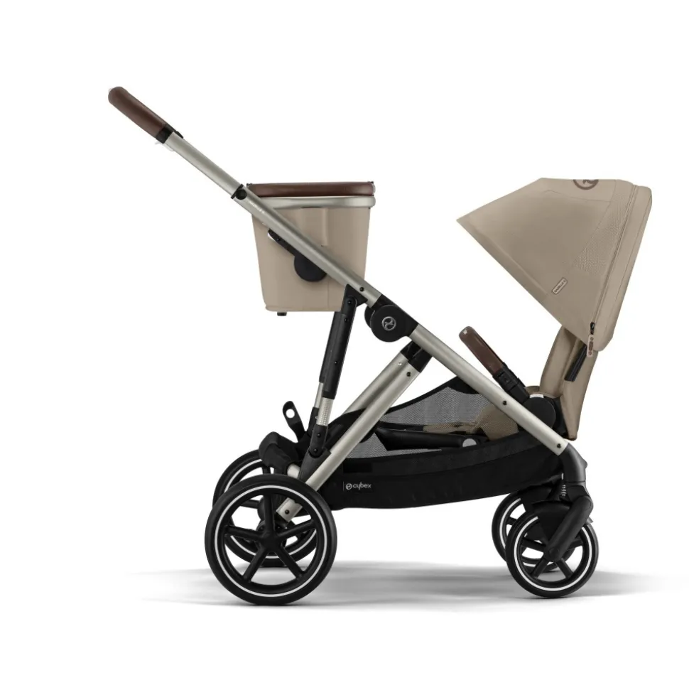 Poussette gazelle s almond beige châssis taupe