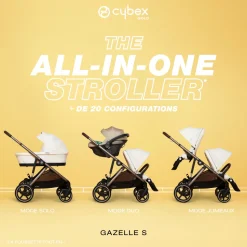 Poussette gazelle s chocolate brown châssis taupe