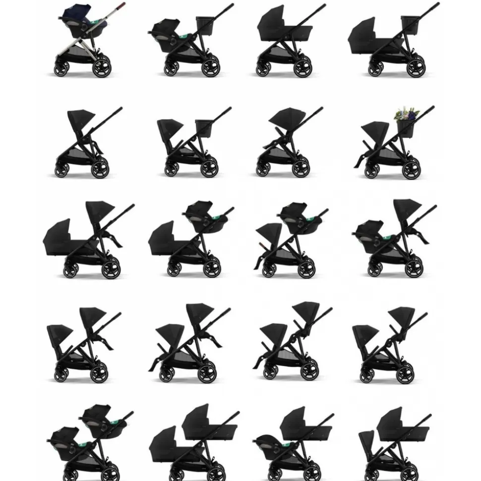 Poussette gazelle s moon black châssis noir