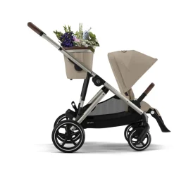 Poussette jumeaux gazelle s almond beige + 2 sièges auto aton b2 i-size