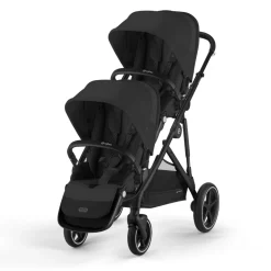 Poussette jumeaux gazelle s moon black + 2 sièges auto aton b2 i-size