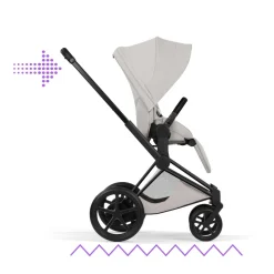 Poussette électrique e-priam 3 city grey châssis matt black