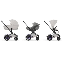 Poussette électrique e-priam 3 city grey châssis matt black