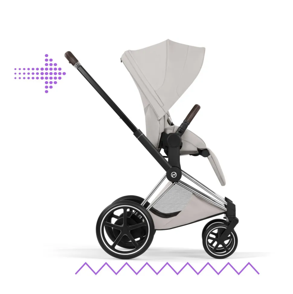 Poussette électrique e-priam 3 city grey châssis chrome