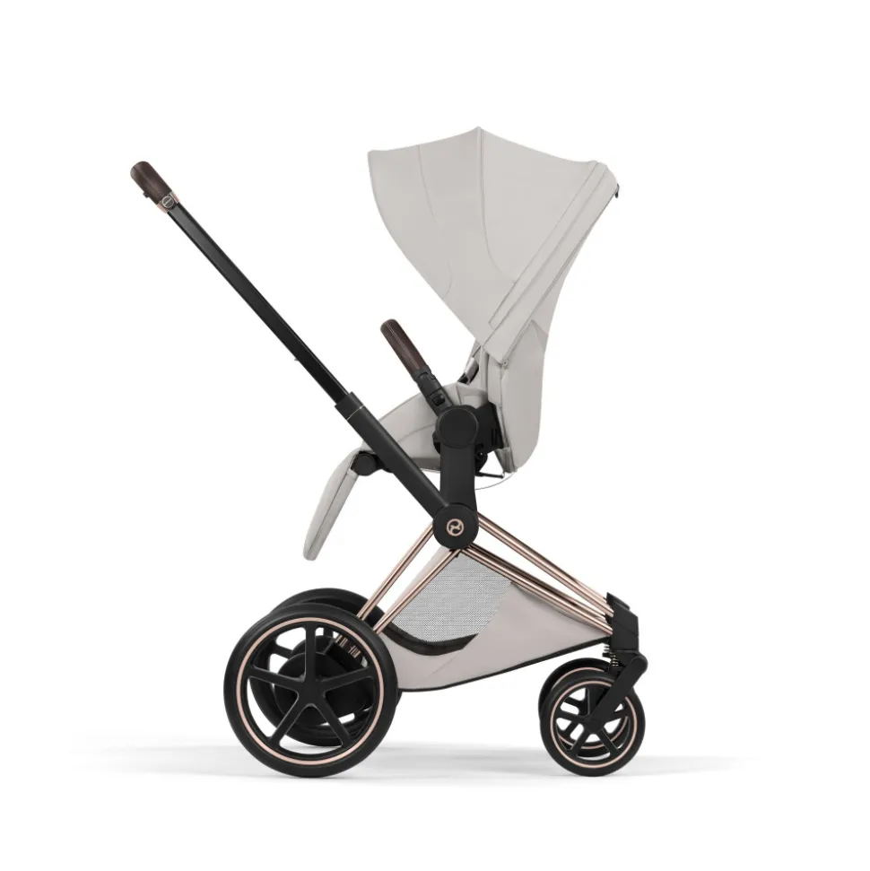 Poussette électrique e-priam 3 city grey châssis rosegold