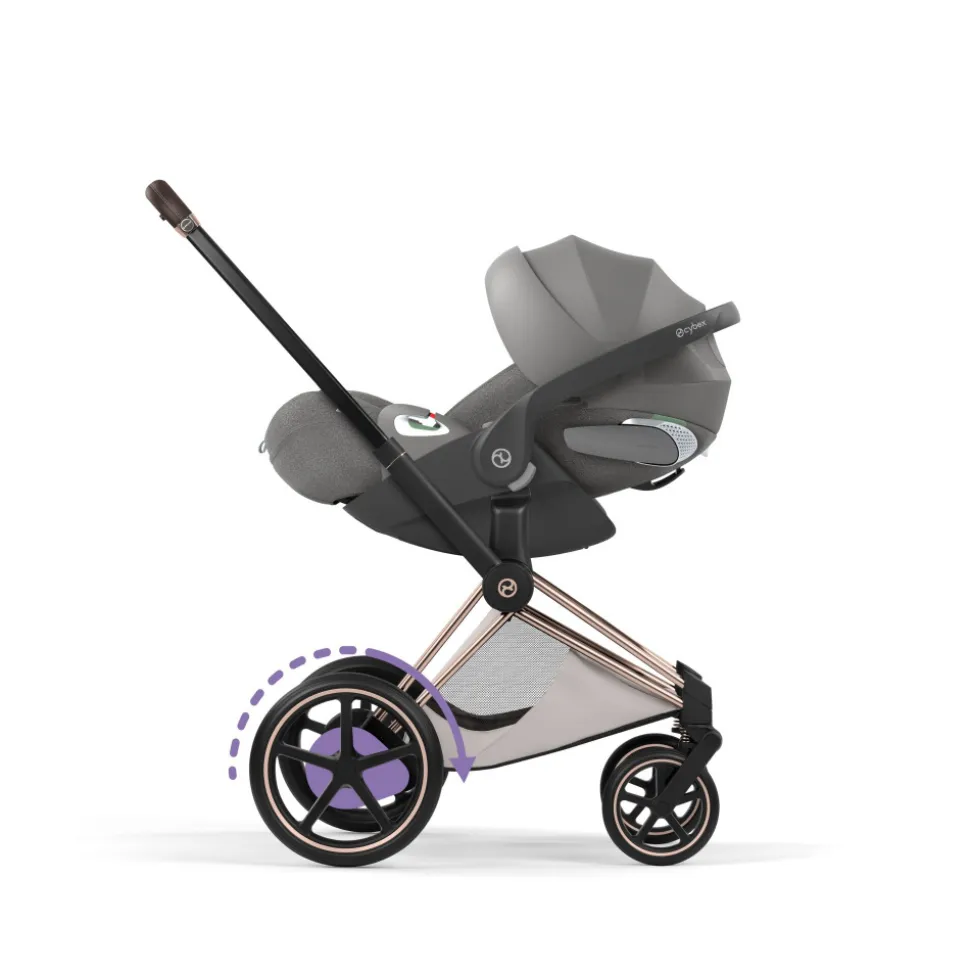 Poussette électrique e-priam 3 city grey châssis rosegold