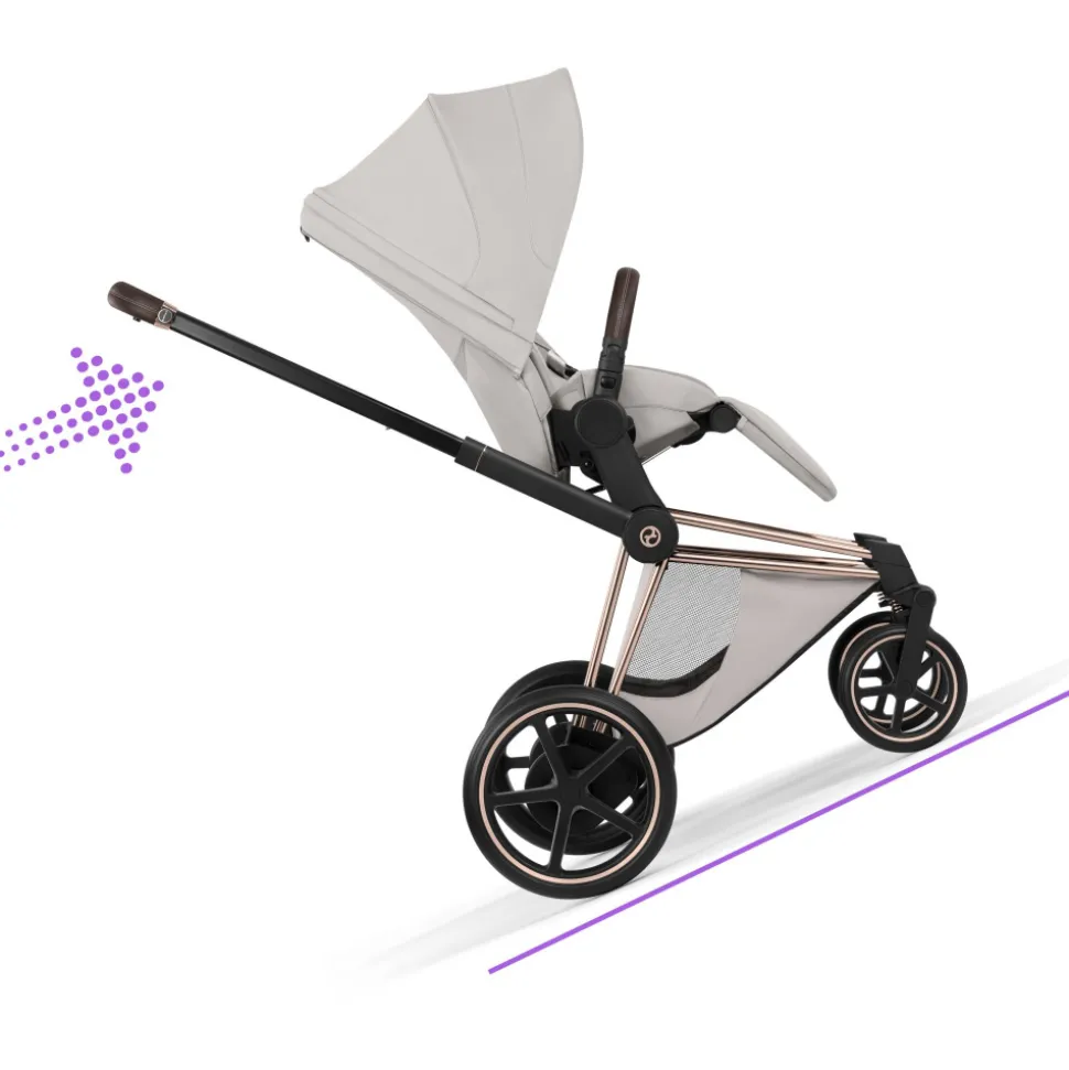 Poussette électrique e-priam 3 city grey châssis rosegold