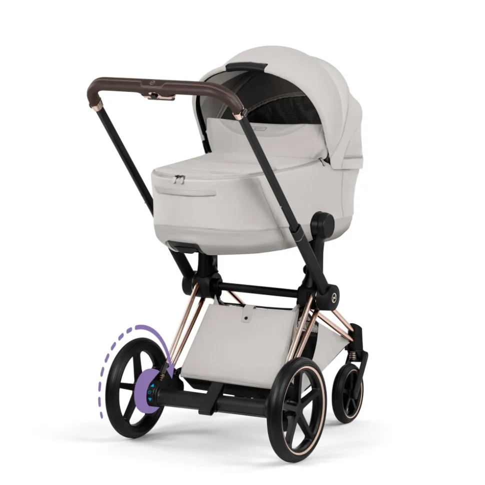 Poussette électrique e-priam 3 city grey châssis rosegold