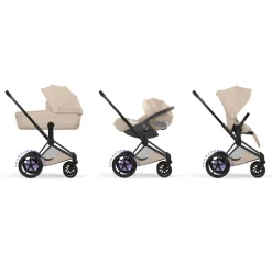 Poussette électrique e-priam 3 cozy beige châssis matt black