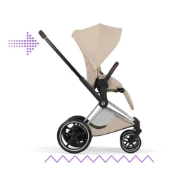 Poussette électrique e-priam 3 cozy beige châssis chrome