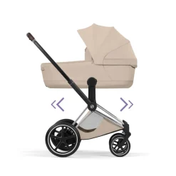 Poussette électrique e-priam 3 cozy beige châssis chrome