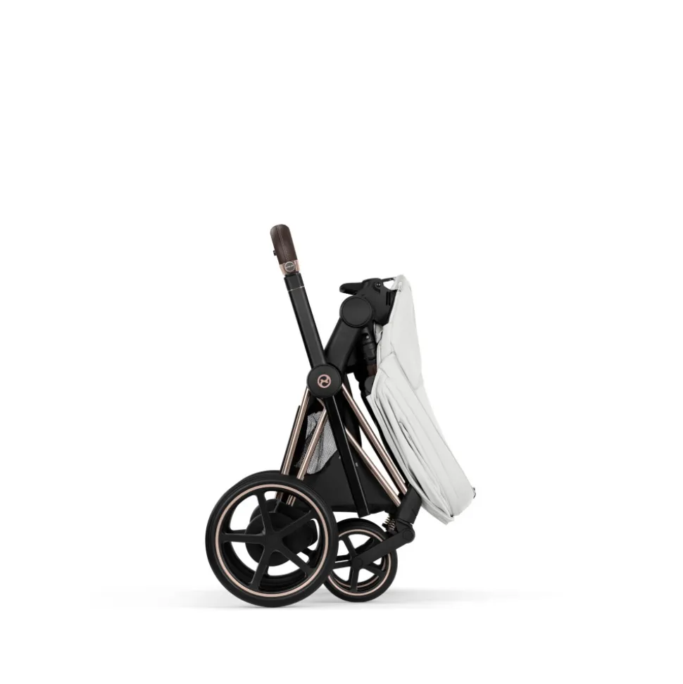 Poussette électrique e-priam 3 off white châssis rosegold
