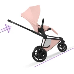 Poussette électrique e-priam 3 peach pink châssis matt black