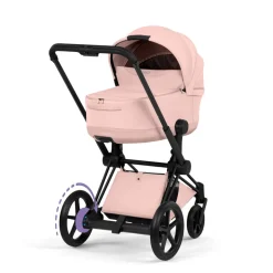 Poussette électrique e-priam 3 peach pink châssis matt black