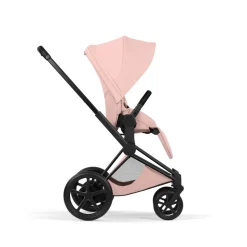 Poussette électrique e-priam 3 peach pink châssis matt black