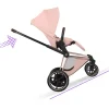 Poussette électrique e-priam 3 peach pink châssis rosegold