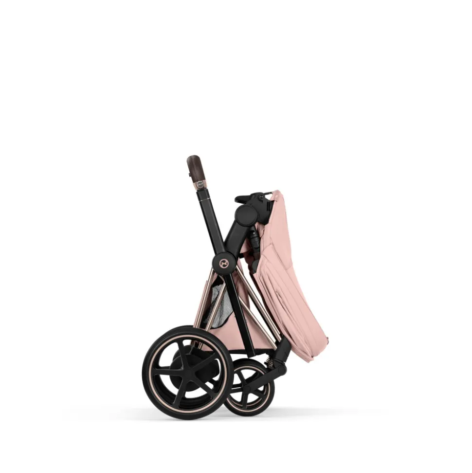 Poussette électrique e-priam 3 peach pink châssis rosegold
