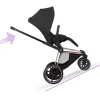 Poussette électrique e-priam 3 sepia black châssis rosegold
