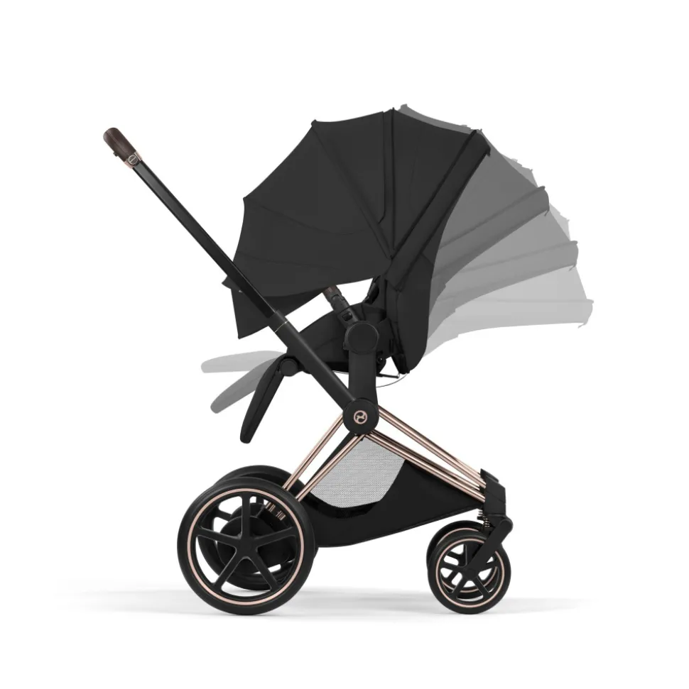 Poussette électrique e-priam 3 sepia black châssis rosegold