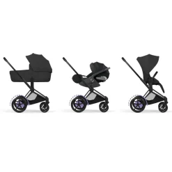 Poussette électrique e-priam 3 sepia black châssis matt black