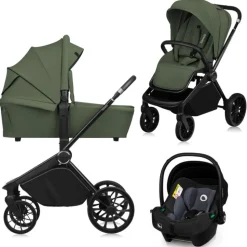 Poussette mika plus trio green olive