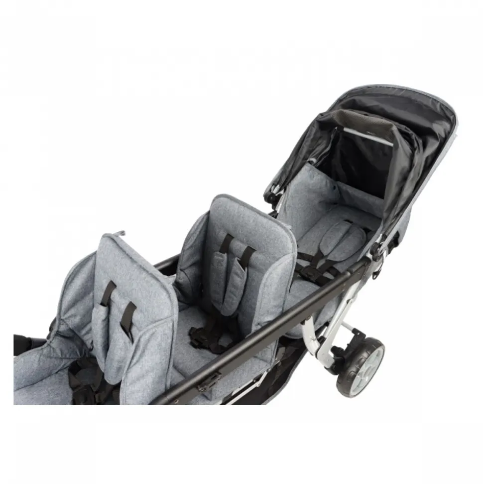 Poussette 3 places lidoo h3e + ergondrive full grey