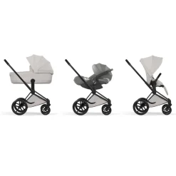 Poussette priam 5 city grey châssis matt black