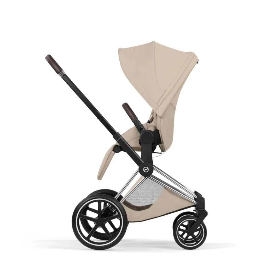 Poussette priam 5 cozy beige châssis chrome