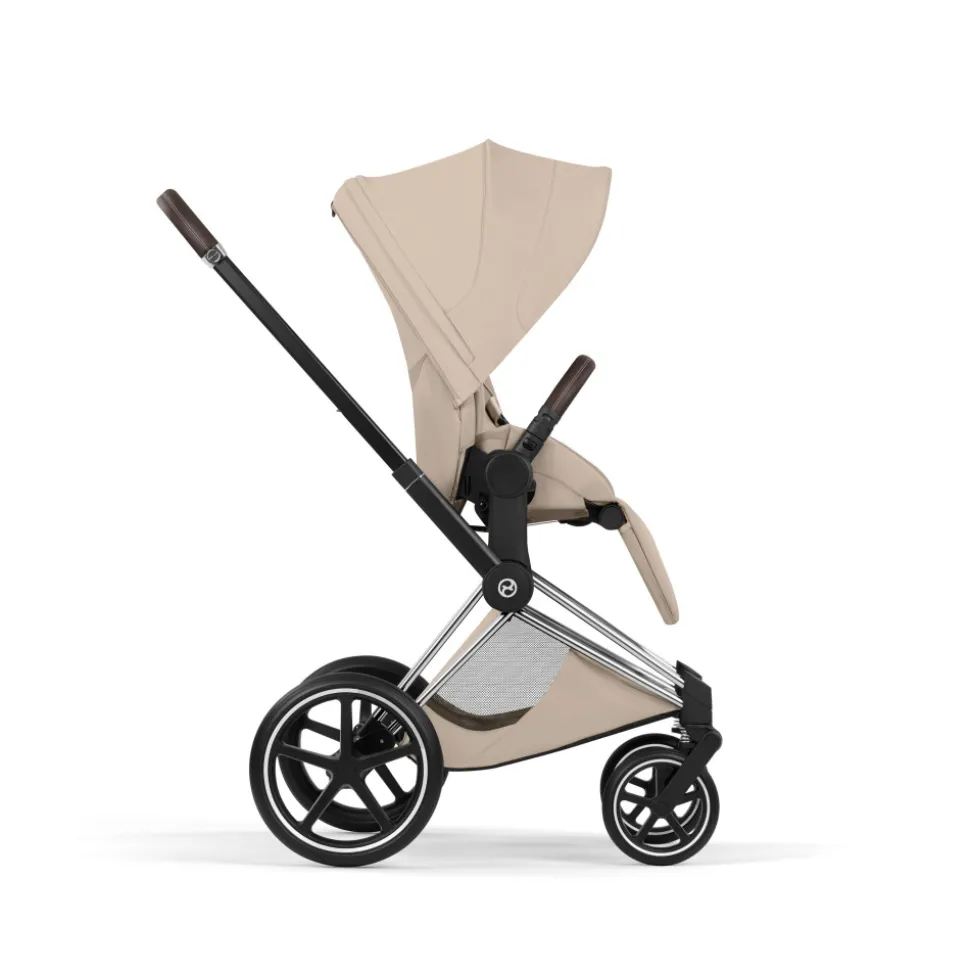 Poussette priam 5 cozy beige châssis chrome