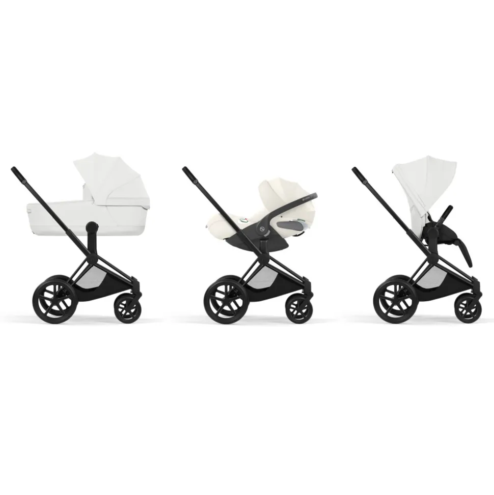 Poussette priam 5 off white châssis matt black