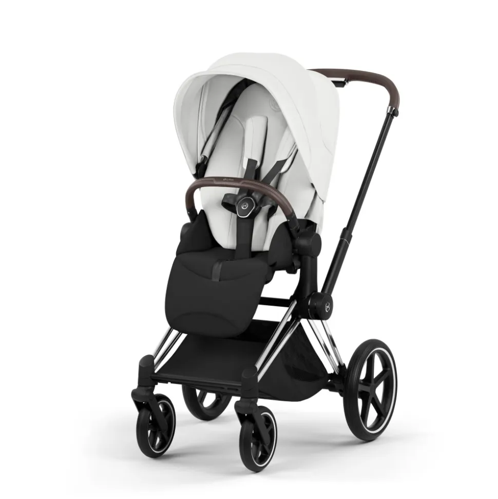 Poussette priam 5 off white châssis chrome