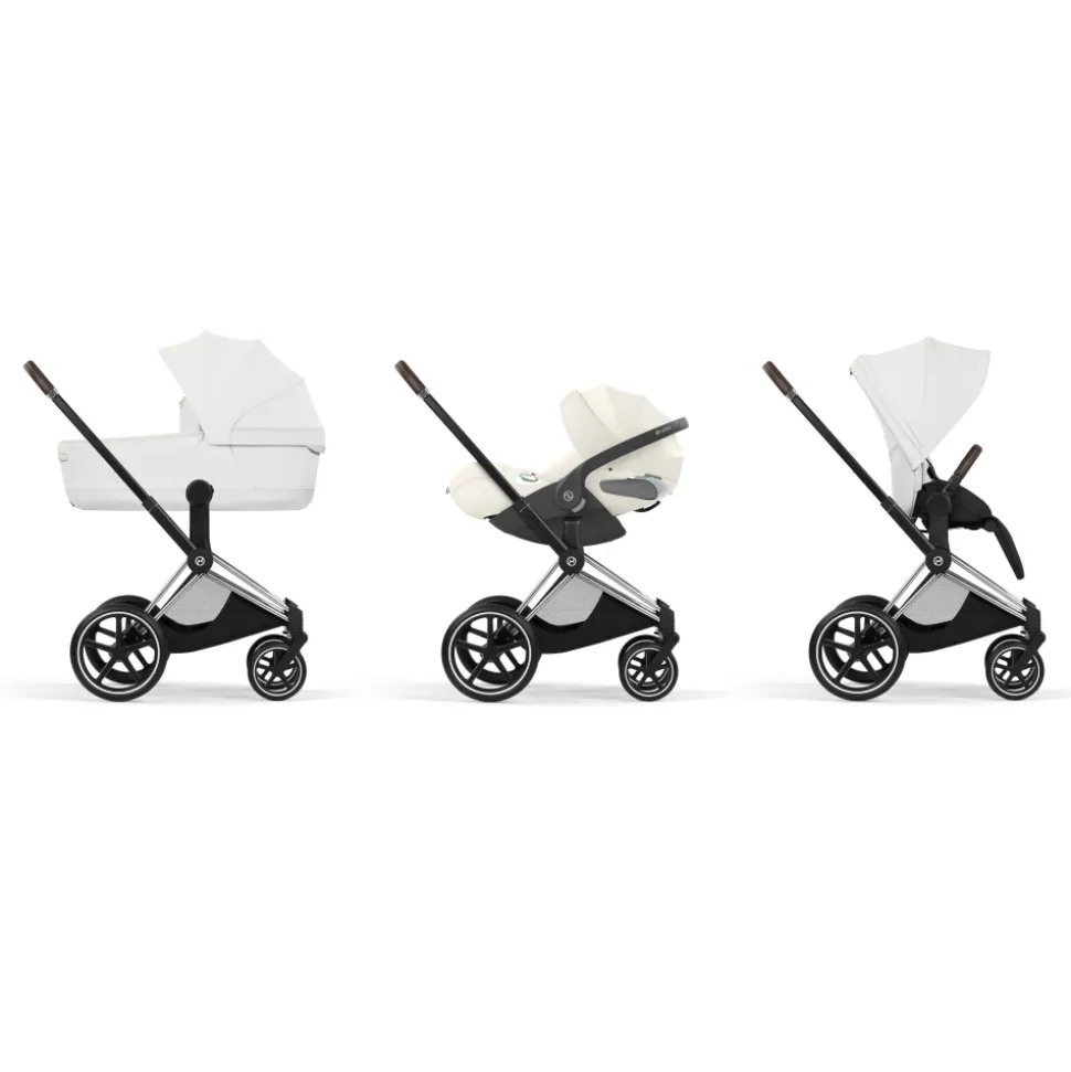 Poussette priam 5 off white châssis chrome