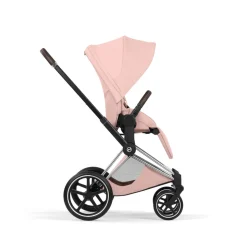 Poussette priam 5 peach pink châssis chrome