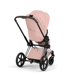 Poussette priam 5 peach pink châssis chrome