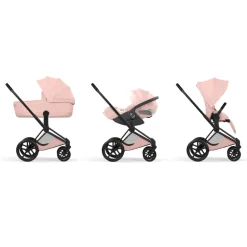 Poussette priam 5 peach pink châssis matt black