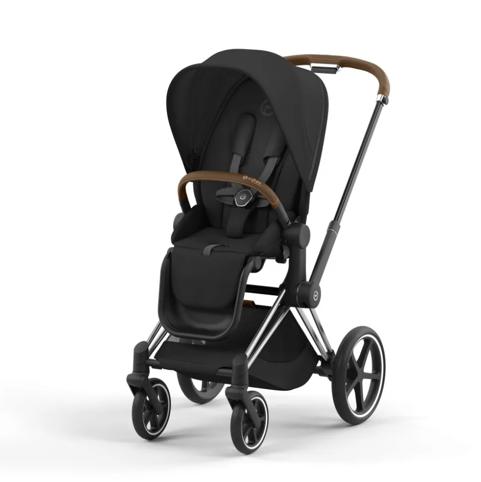Poussette priam 4 sepia black châssis chrome brown