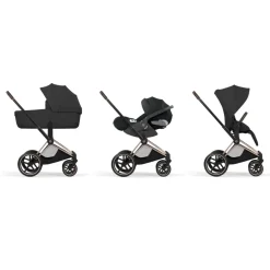 Poussette priam 5 sepia black châssis rosegold