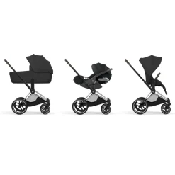 Poussette priam 5 sepia black châssis chrome