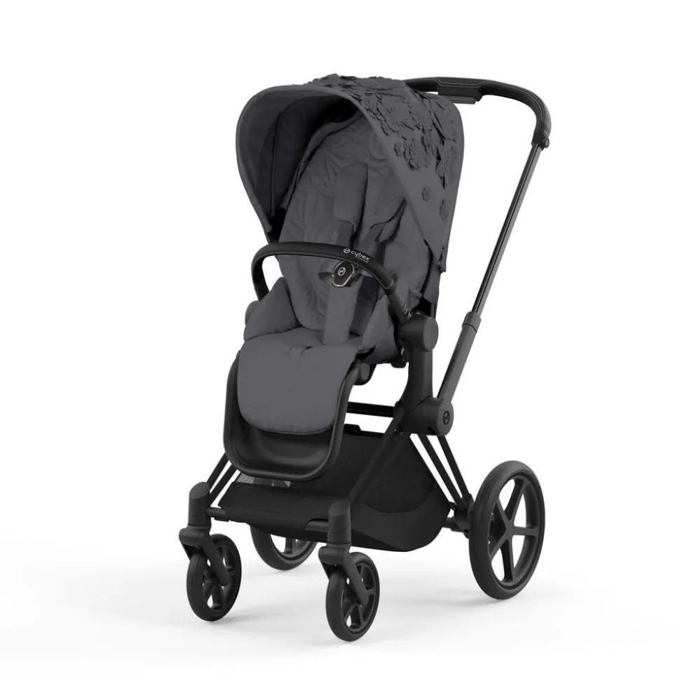 Poussette priam 4 simply flowers grey châssis matt black