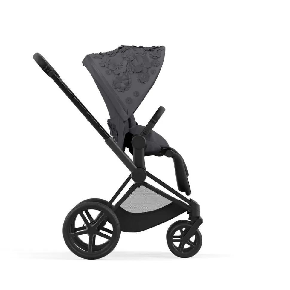 Poussette priam 4 simply flowers grey châssis matt black