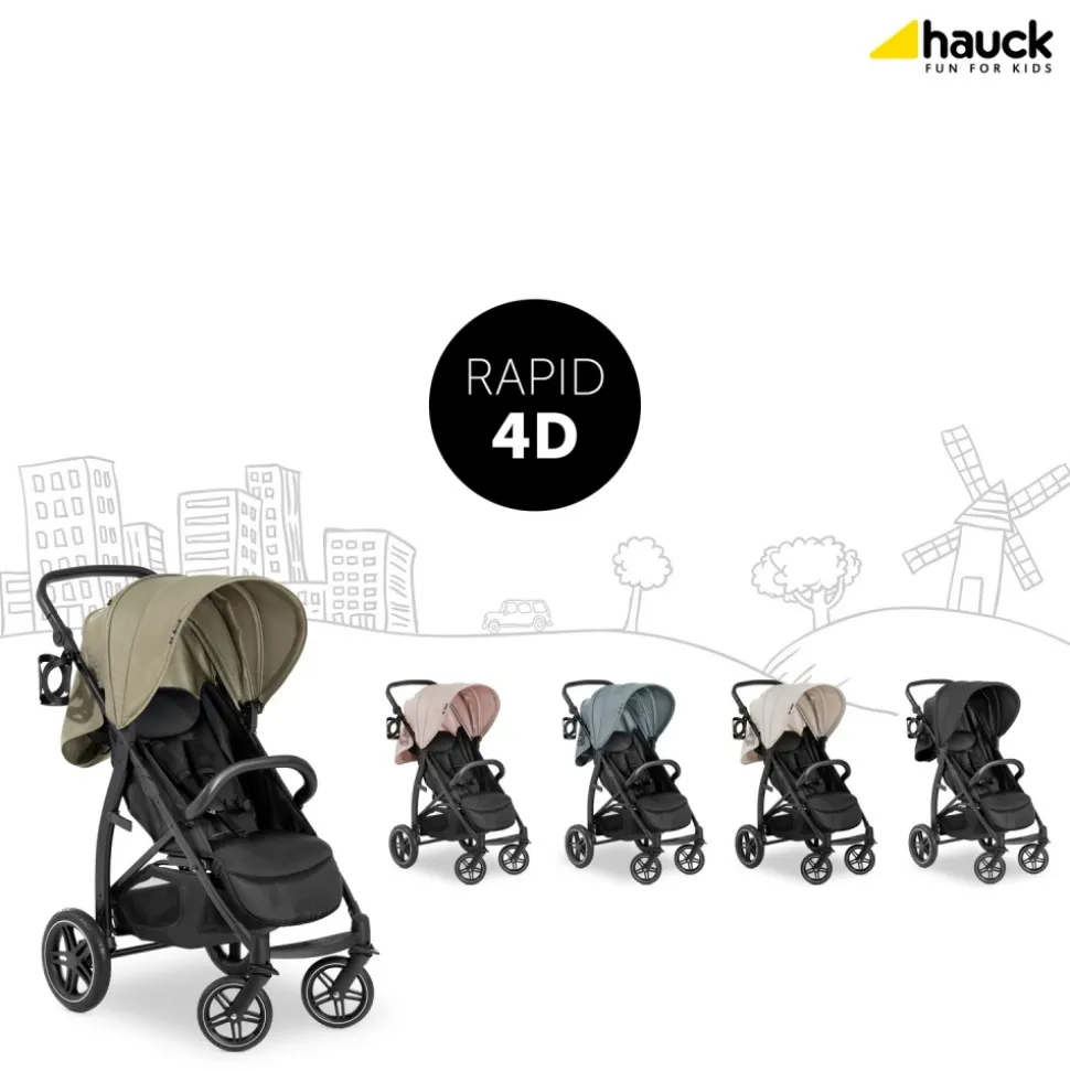 Poussette rapid 4d dusty rose