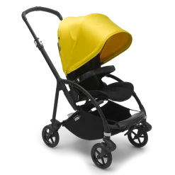Poussette 4 roues bee 6 complète noir noir jaune citron