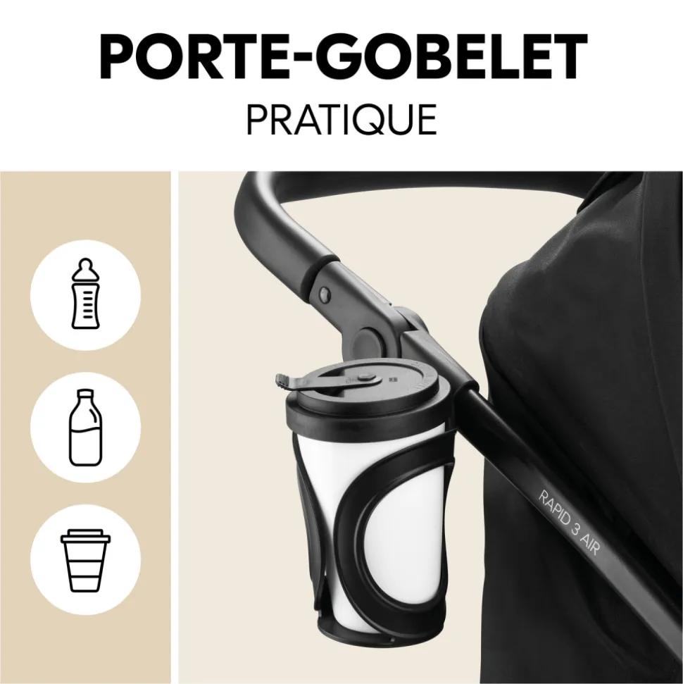 Poussette 3 roues rapid 3 air black